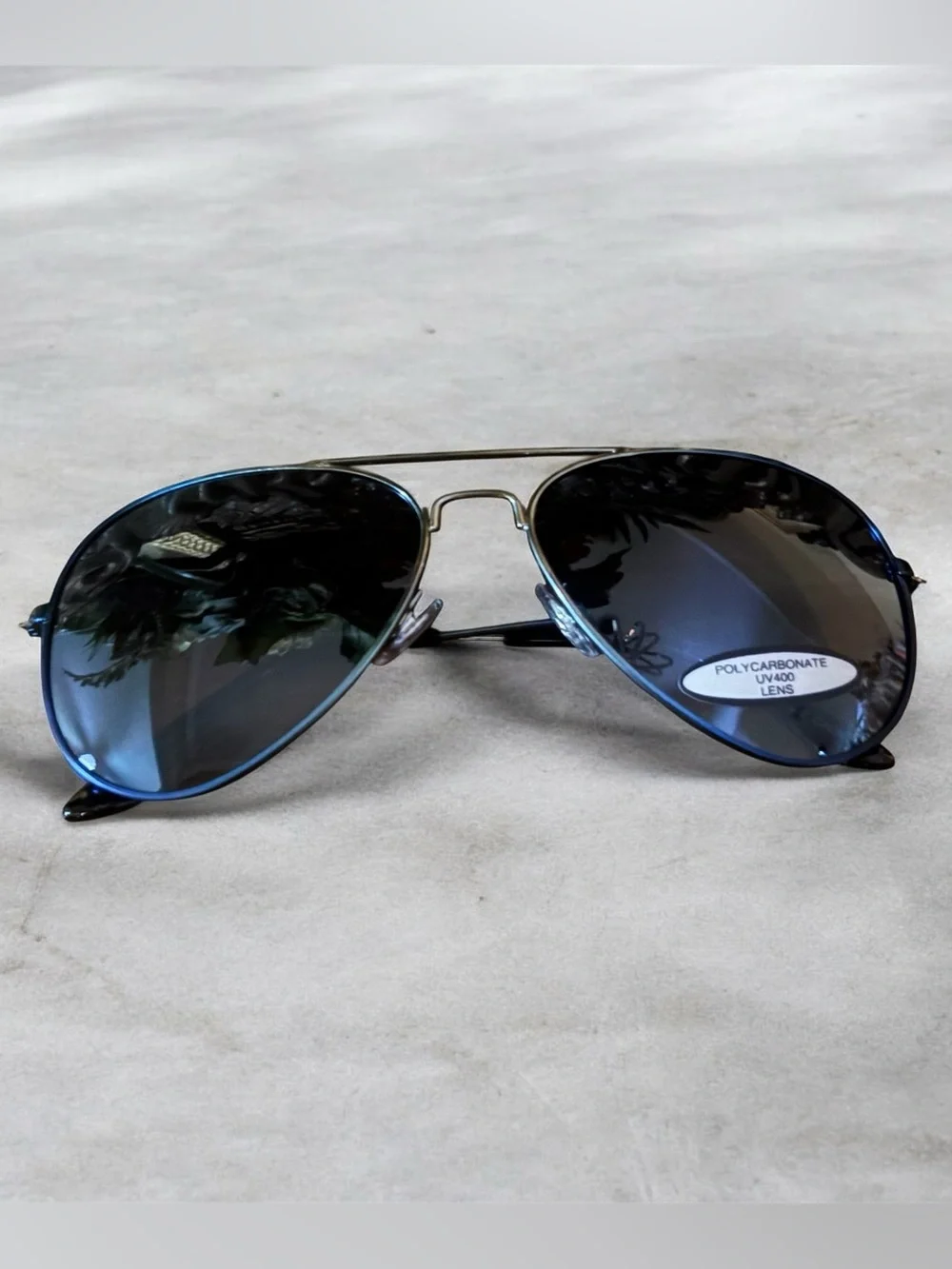 Aviator Sunglasses - Blue Lens